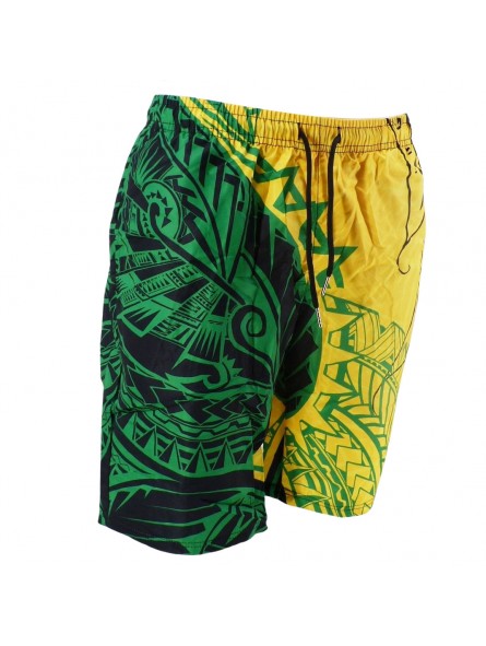 Short de bain homme couleur jamaique Tatouage polynesien