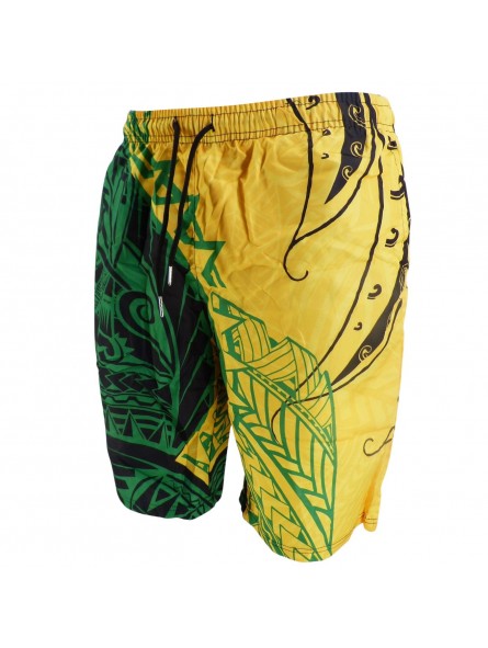 Short de bain homme couleur jamaique Tatouage polynesien