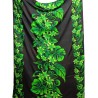 Tissu noir et Vert frise Vaïrao