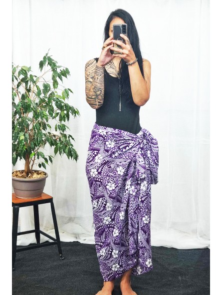 Paréo violet Polynésian Tattoo