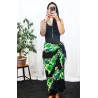 Paréo Noir et vert hibiscus line