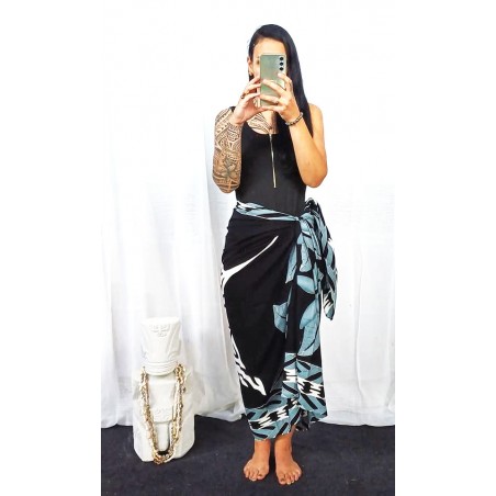 Paréo noir Tatouage Raie Manta