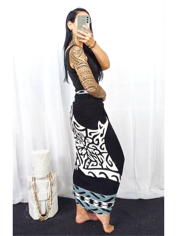 Paréo noir Tatouage Raie Manta