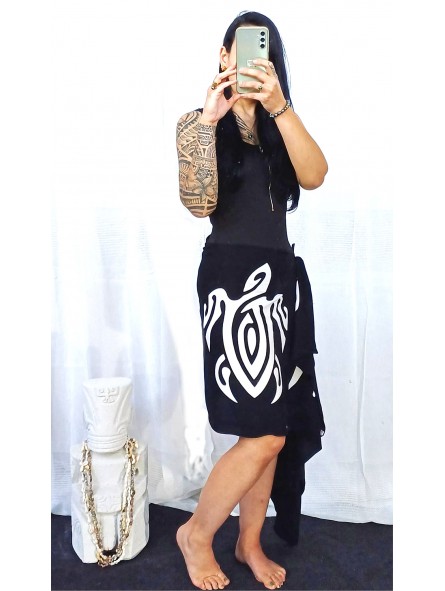 Mini paréo Noir Tatouages