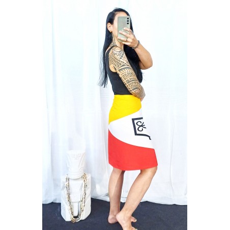 Mini paréo Rouge Drapeau de Îles Marquises