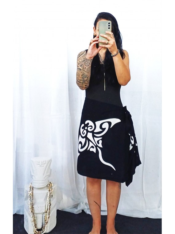 Mini paréo Noir Tatouages