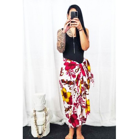 paréo rose dauphin et tortue