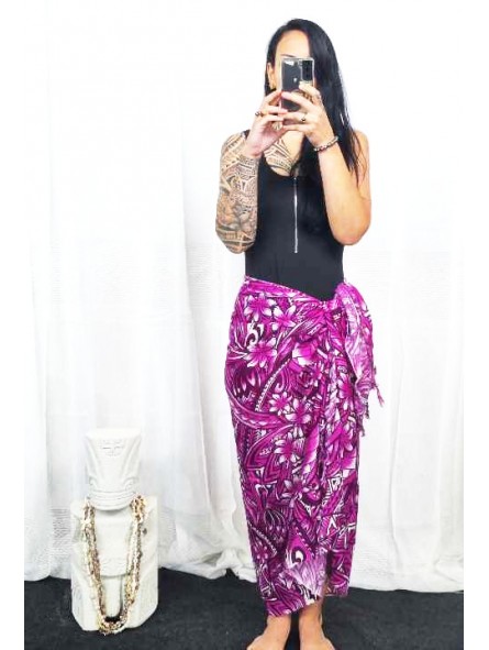 Paréo violet Polynésian Tattoo