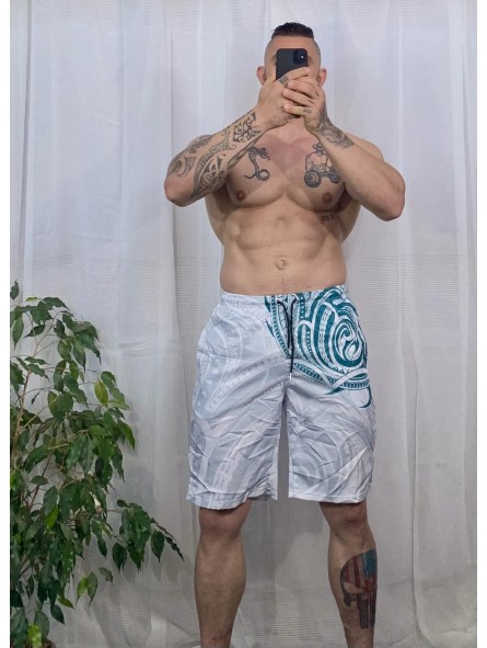 Short de bain homme Grey et Vert Tatouage