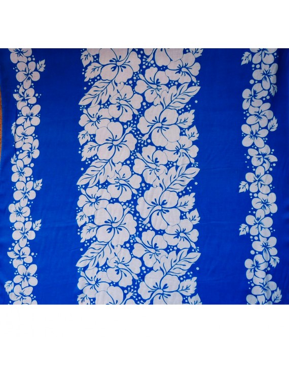 Tissu bleu chemin d'hibiscus