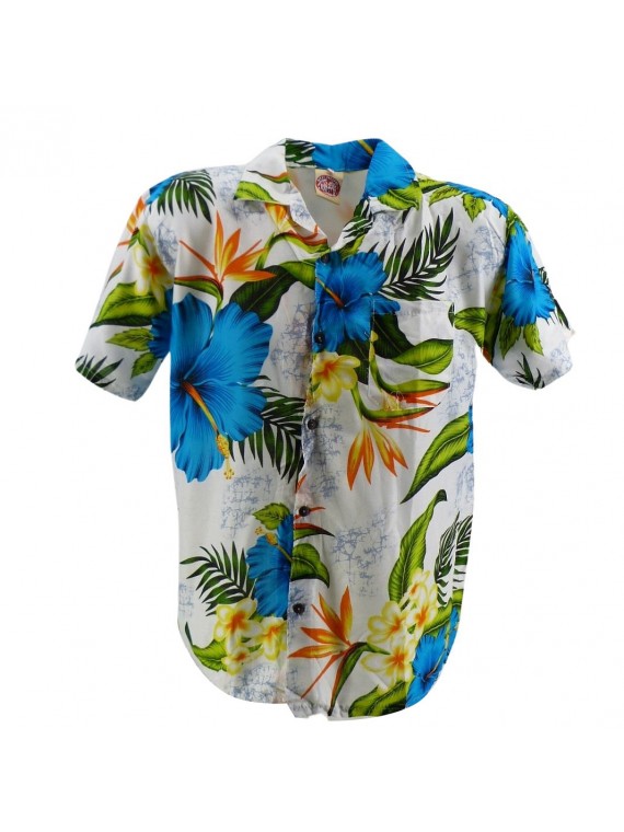 Chemise hawaïenne turquoise paradis
