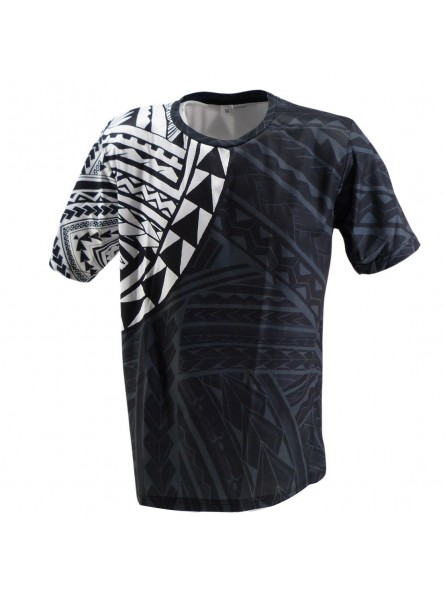 T-shirt tatouage  Noir et blanc sur épaule droite