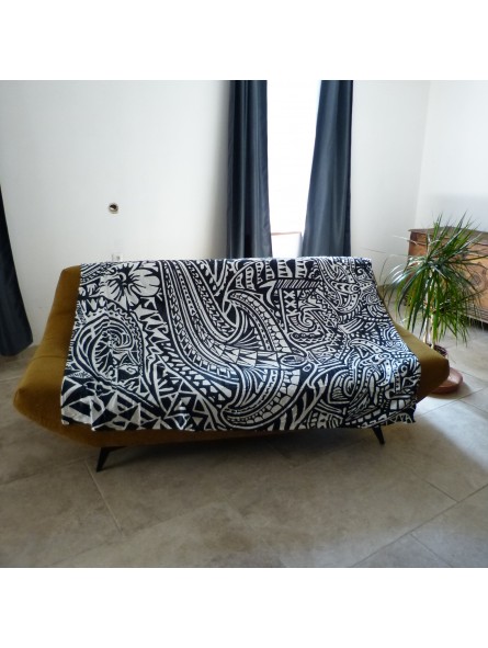 Grand Plaid Tatouage Blanc et noir Raie Manta