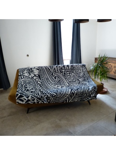 Grand Plaid Tatouage Blanc et noir Raie Manta