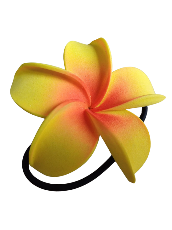 Elastique à cheveux frangipane jaune