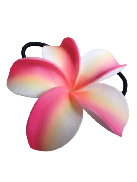 Elastique à cheveux frangipane marbré rose