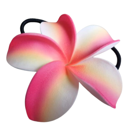 Elastique à cheveux frangipane marbré rose
