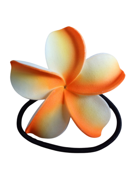 Elastique à cheveux frangipane marbré orange