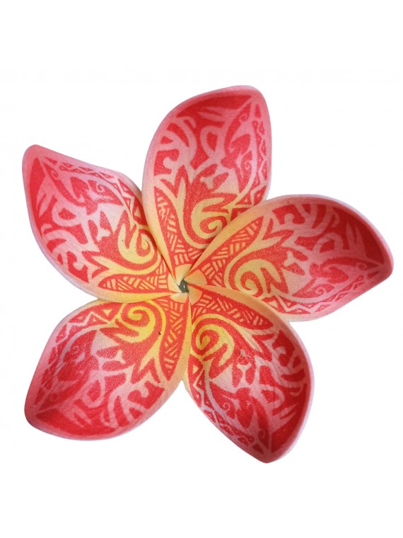 Barrette fleur rouge tatouée