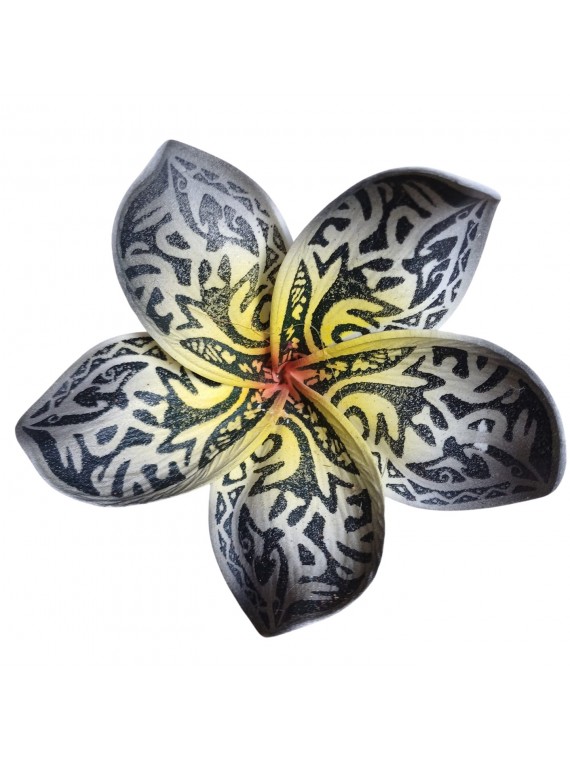 Barrette à cheveux avec fleur tatouée Noir