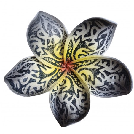 Barrette à cheveux avec fleur tatouée Noir