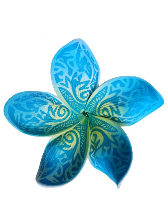 Barrette fleur bleu tatouée