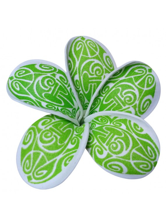Fleur verte tatouage maori  sur barrette
