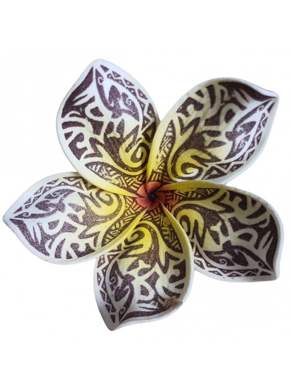 Barrette fleur marron tatouée