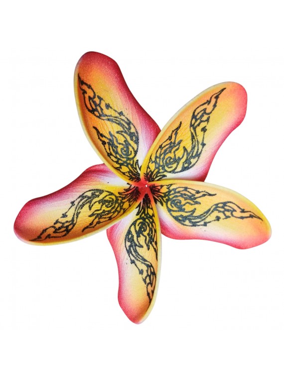 Barrette frangipane tattoo marbré rouge
