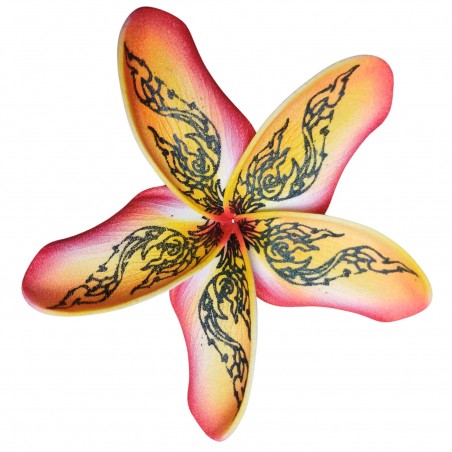 Barrette frangipane tattoo marbré rouge