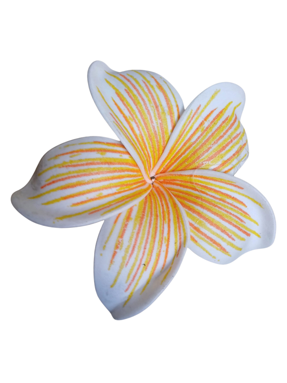 Barrette à cheveux frangipane nervurée jaune orangé