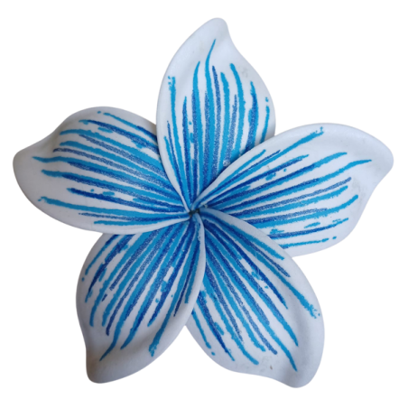 Barrette à cheveux frangipane nervurée bleu