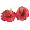 Paire de barrette à cheveux hibiscus rouge