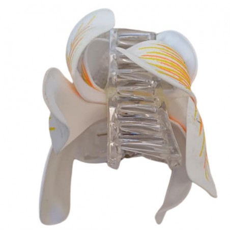 Pinces à cheveux croco frangipane nervurée rouge