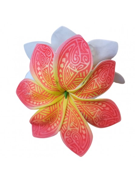 Pinces à cheveux rouge croco fleurs Tatouage Maori