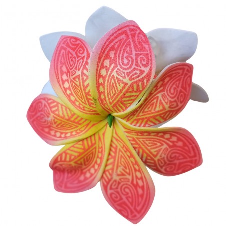 Pinces à cheveux rouge croco fleurs Tatouage Maori