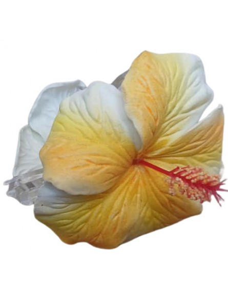 pince crocodile hibiscus jaune pour cheveux