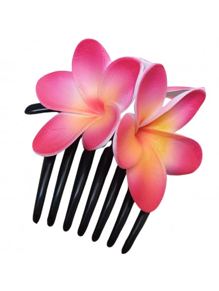 Peigne à cheveux triple frangipane rose