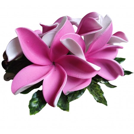 Pince bouquet 20 cm fleurs rose foncé pour cheveux