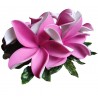 Pince bouquet 20 cm fleurs rose foncé pour cheveux