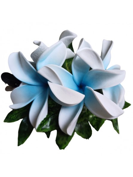 Pince bouquet 20 cm fleur bleu pour cheveux
