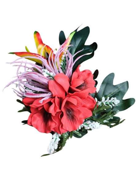 Fleurs 23 cm pour cheveux triple orchidée rouge