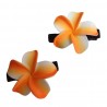 Paire pince croco  à cheveux  3.50 cm frangipane orange