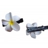Paire pince croco  à cheveux  3.50 cm frangipane blanc