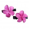 Paire pince croco  à cheveux  3.50 cm frangipane fushia
