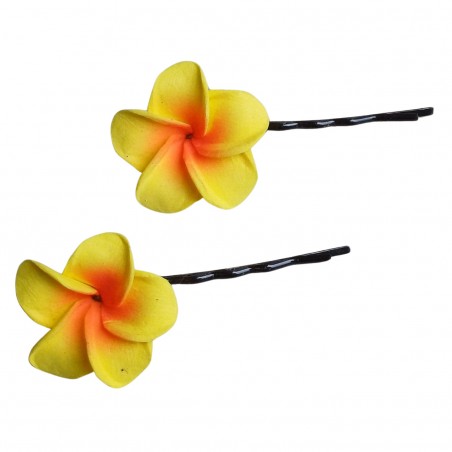 Barrettes à cheveux fleurs jaune pour enfant