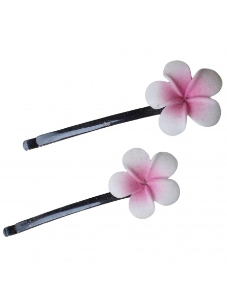 Barrettes à cheveux fleurs rose et blanc pour enfant