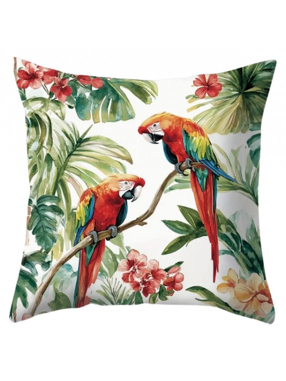 Housse de Coussin double perroquets