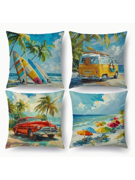 Housse de Coussin plages tropicales