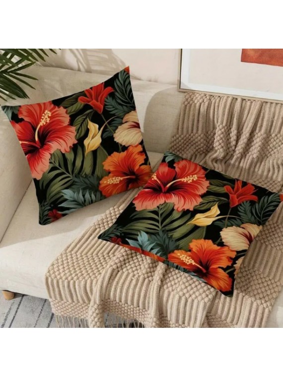 Housse de Coussin fleurs tropicales Ua Pou